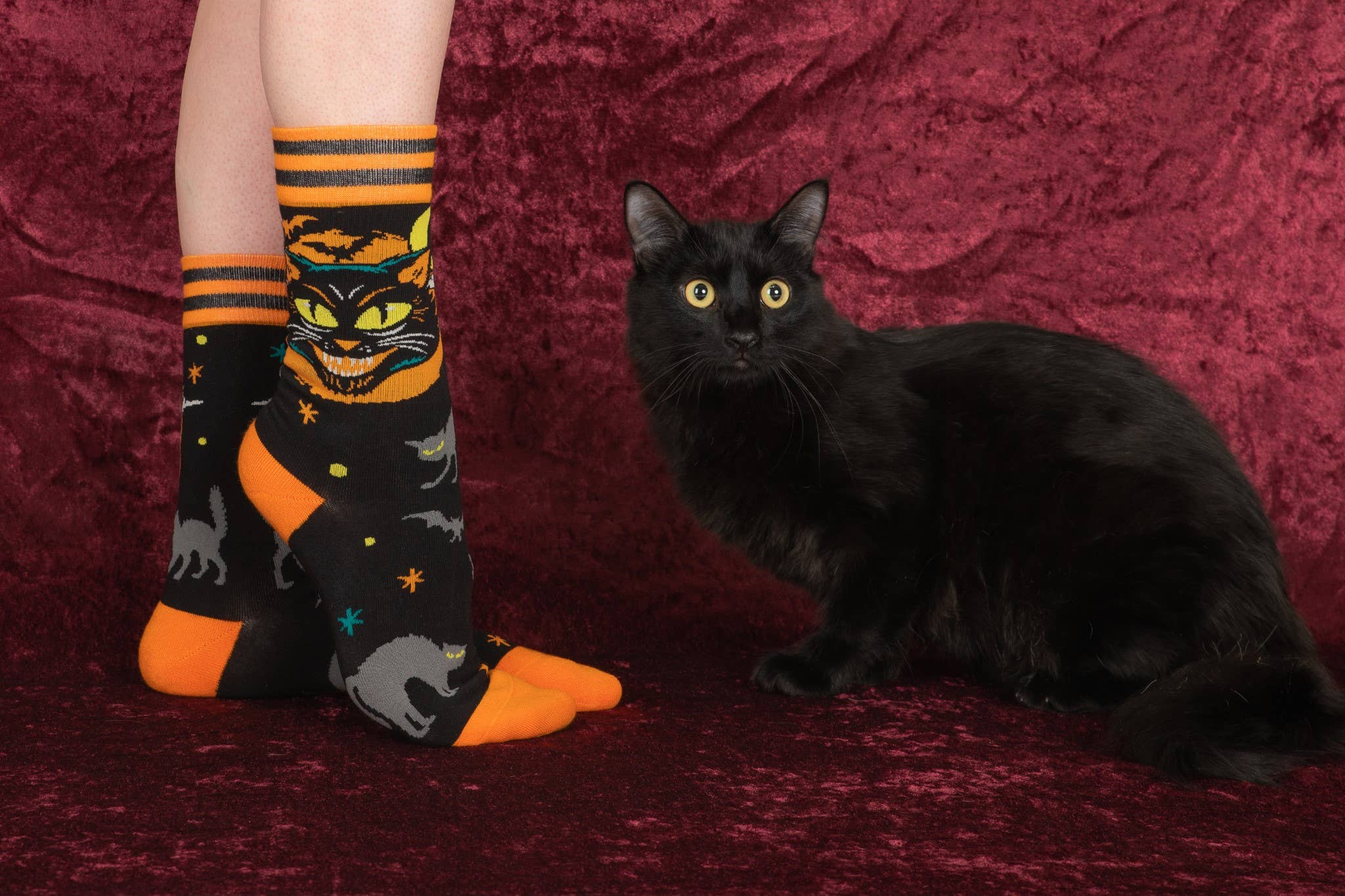 Vintage Black Cat Socks