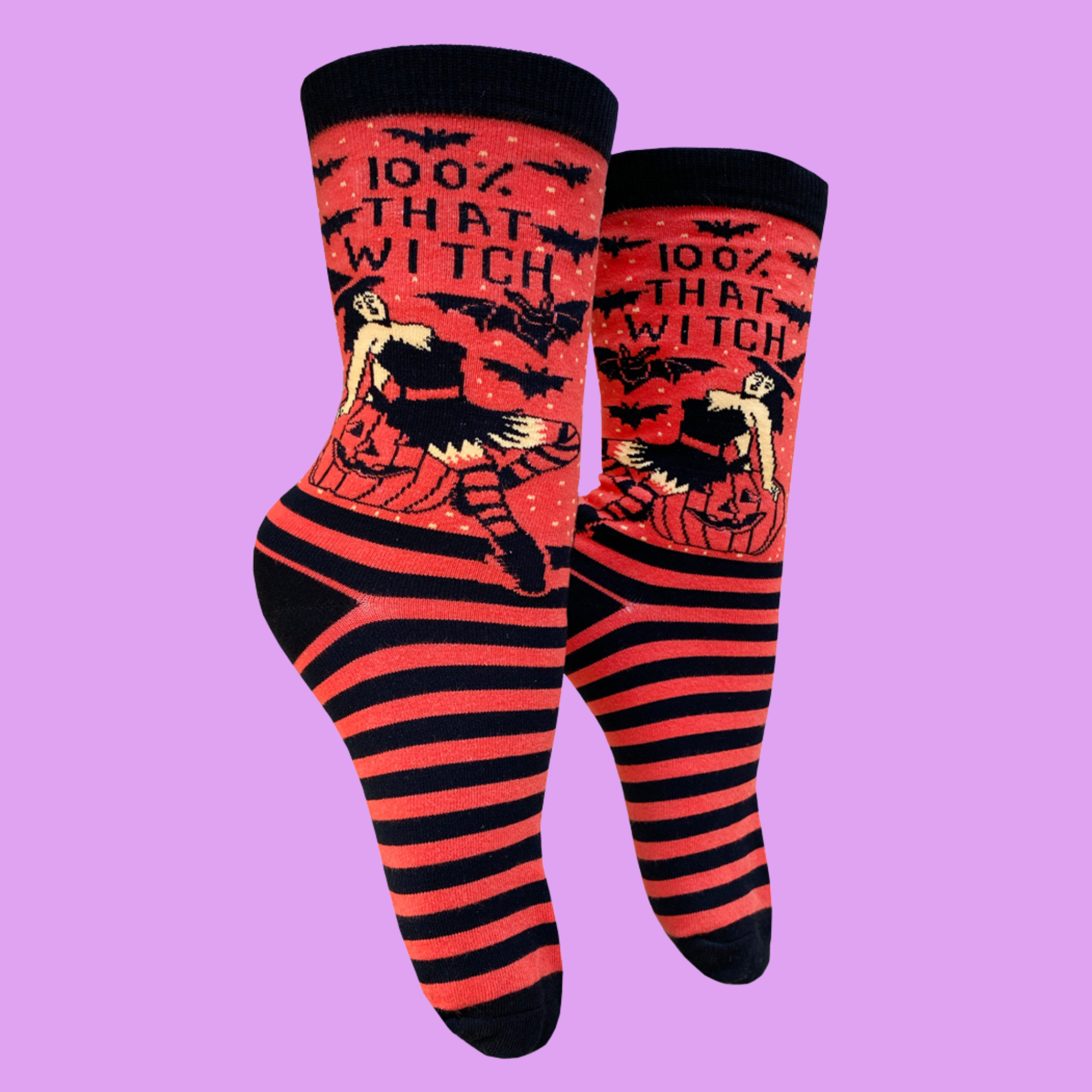 100% That Witch Slogan Socks