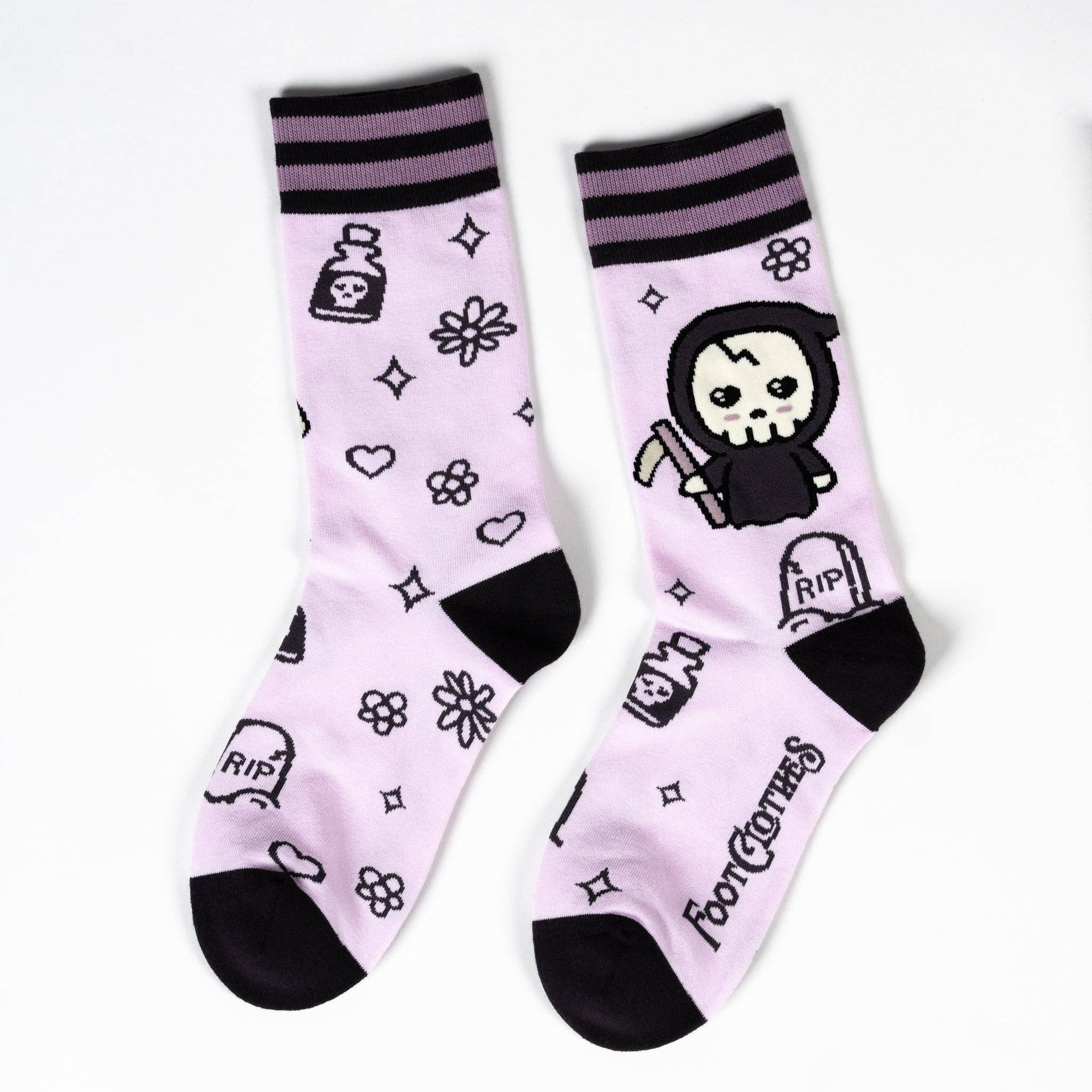 Pastel Goth Grim Reaper Socks