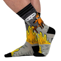 This is Fine: Noir Edition Socks