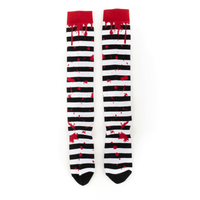 Sanguine Stripes Blood Spatter Knee High Socks