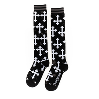 Gothic Crosses Knee High Socks