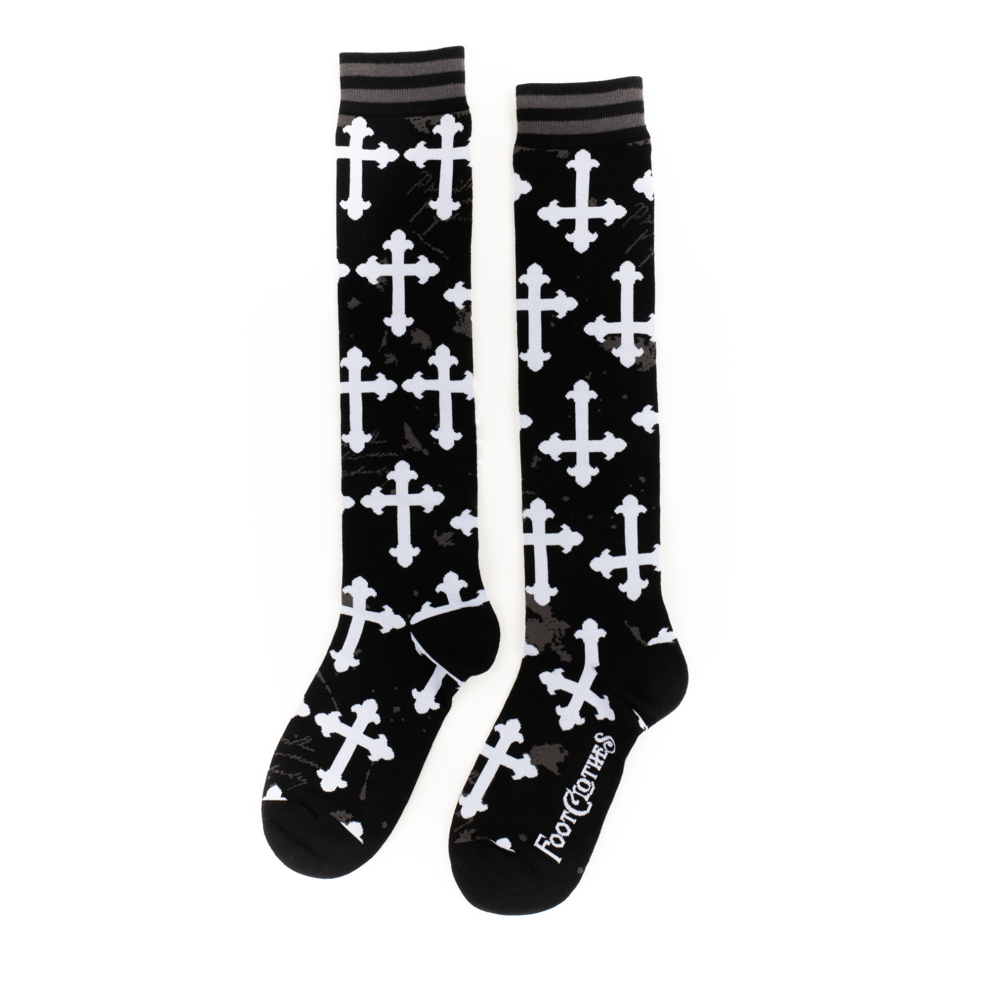 Gothic Crosses Knee High Socks
