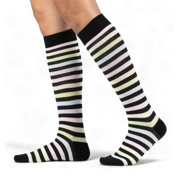 Pastel Rainbow Stripes Knee High Socks