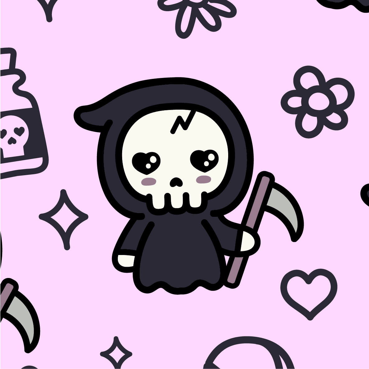 Pastel Goth Grim Reaper Socks