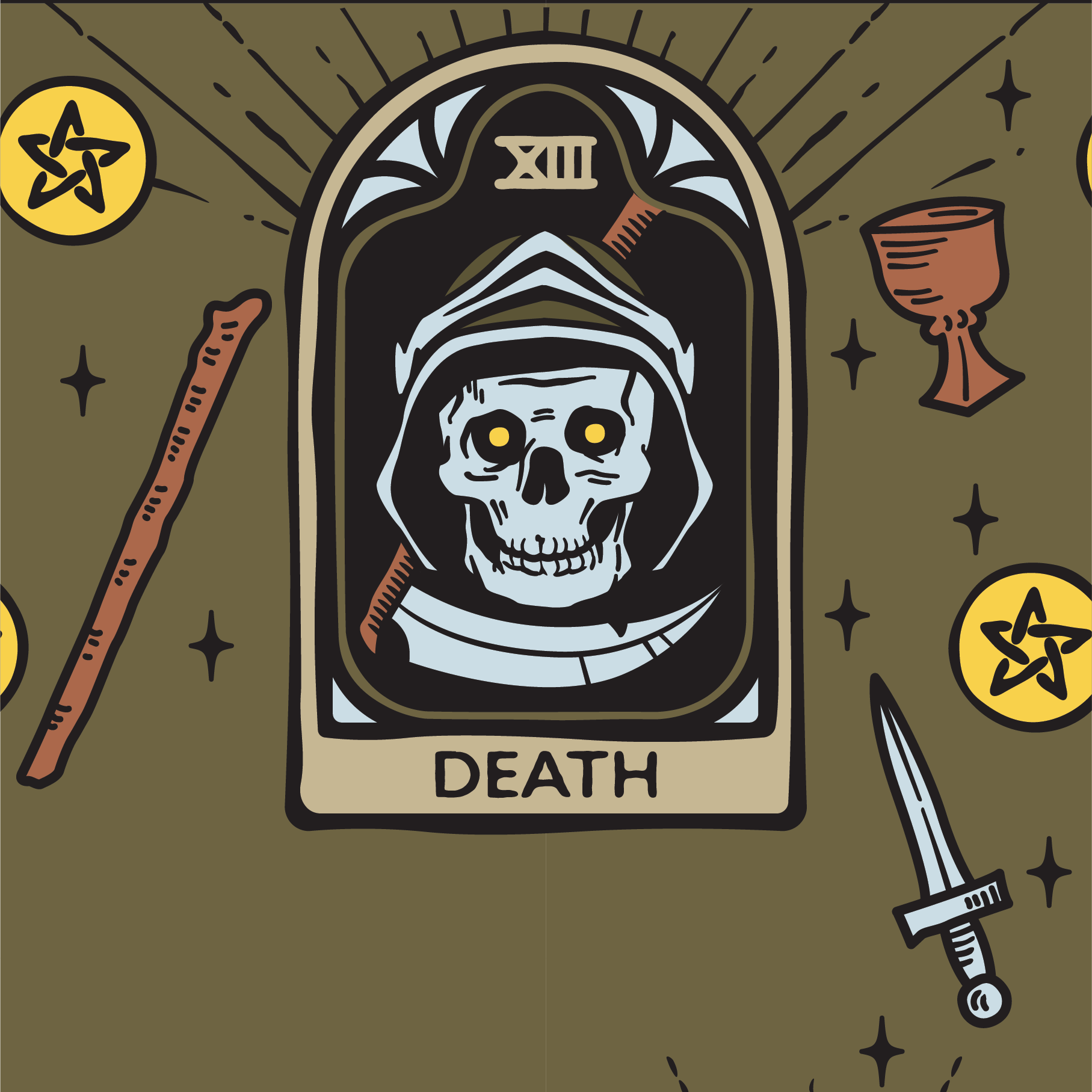 Death Tarot Nouveau Socks