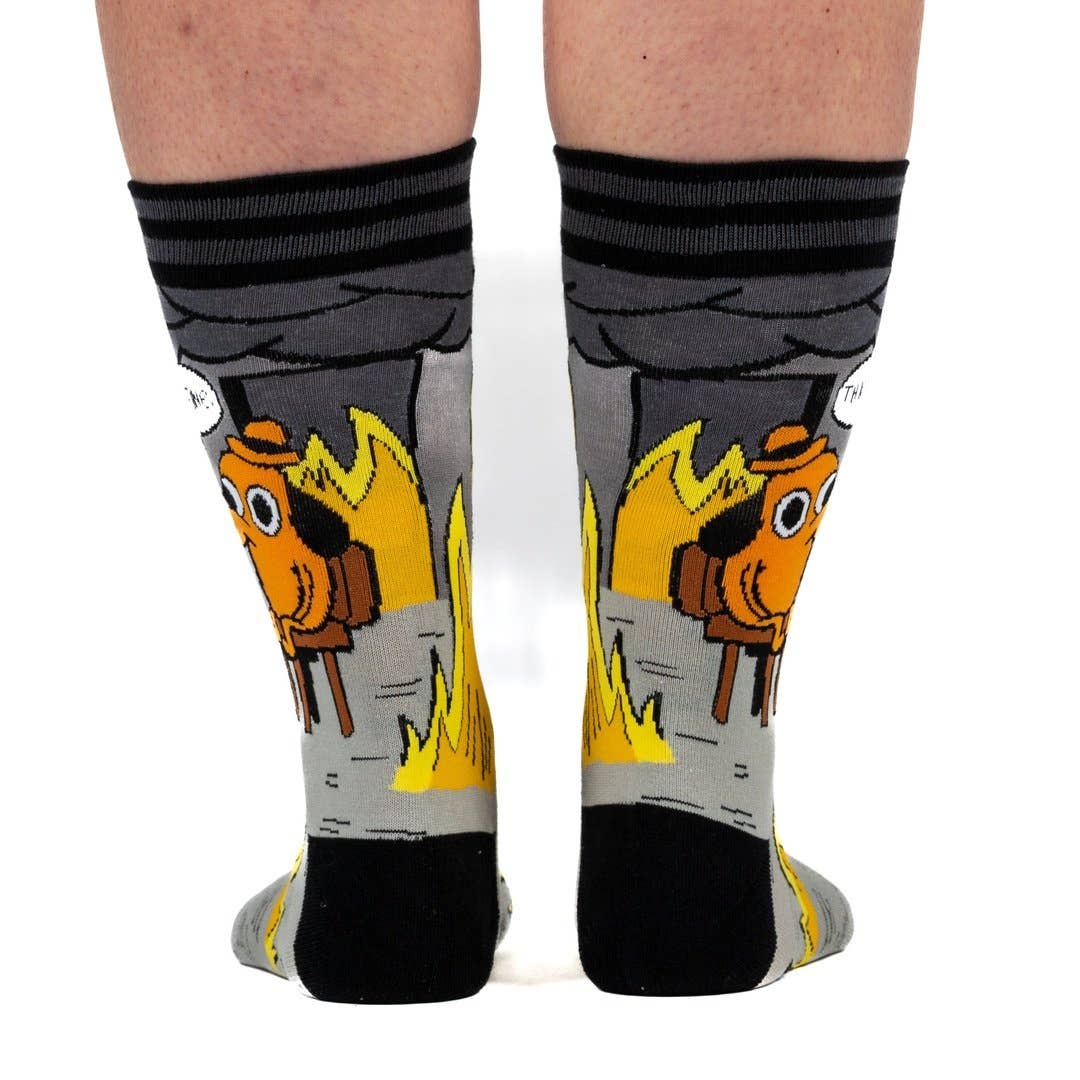 This is Fine: Noir Edition Socks