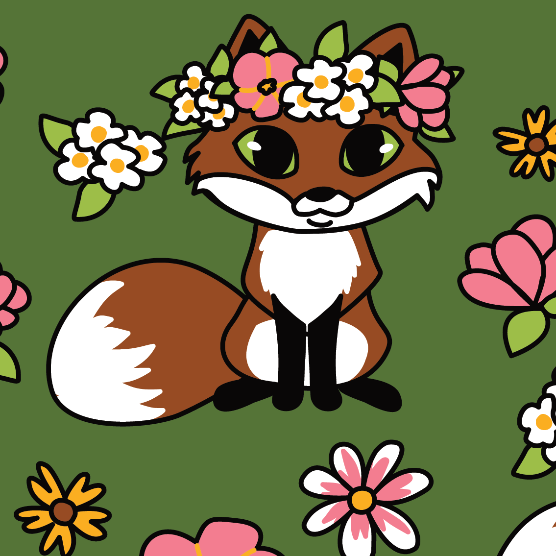 Floral Foxes Socks