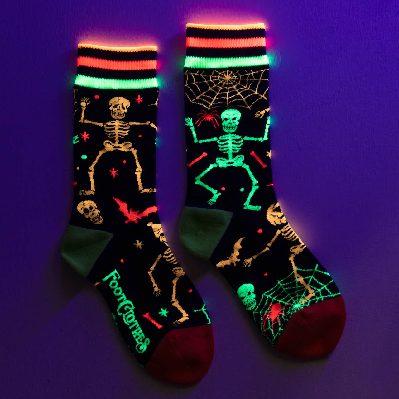Rave Skeletons UV Reactive Socks