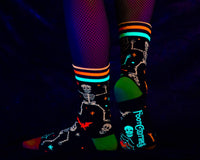 Rave Skeletons UV Reactive Socks