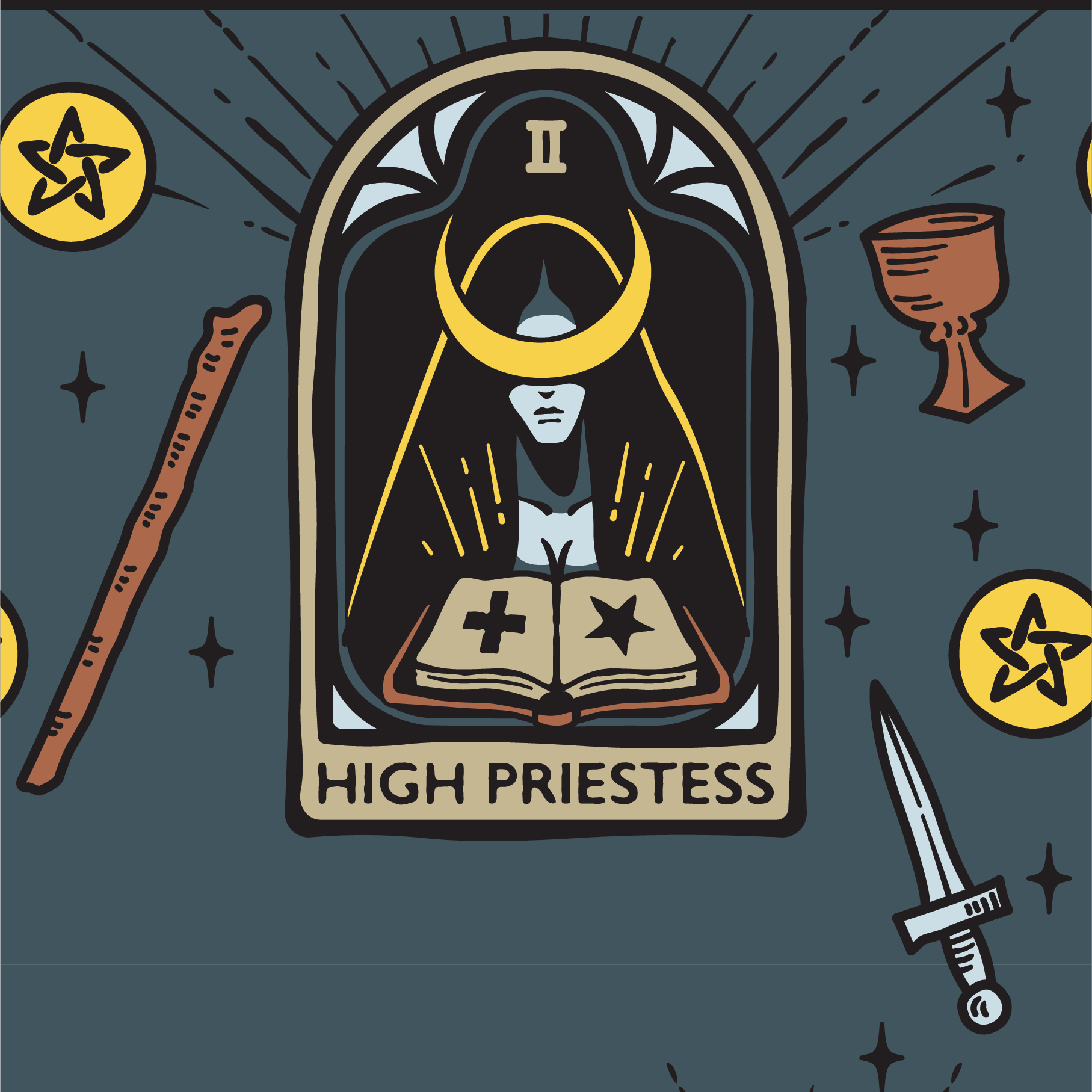 The High Priestess Tarot Nouveau Socks