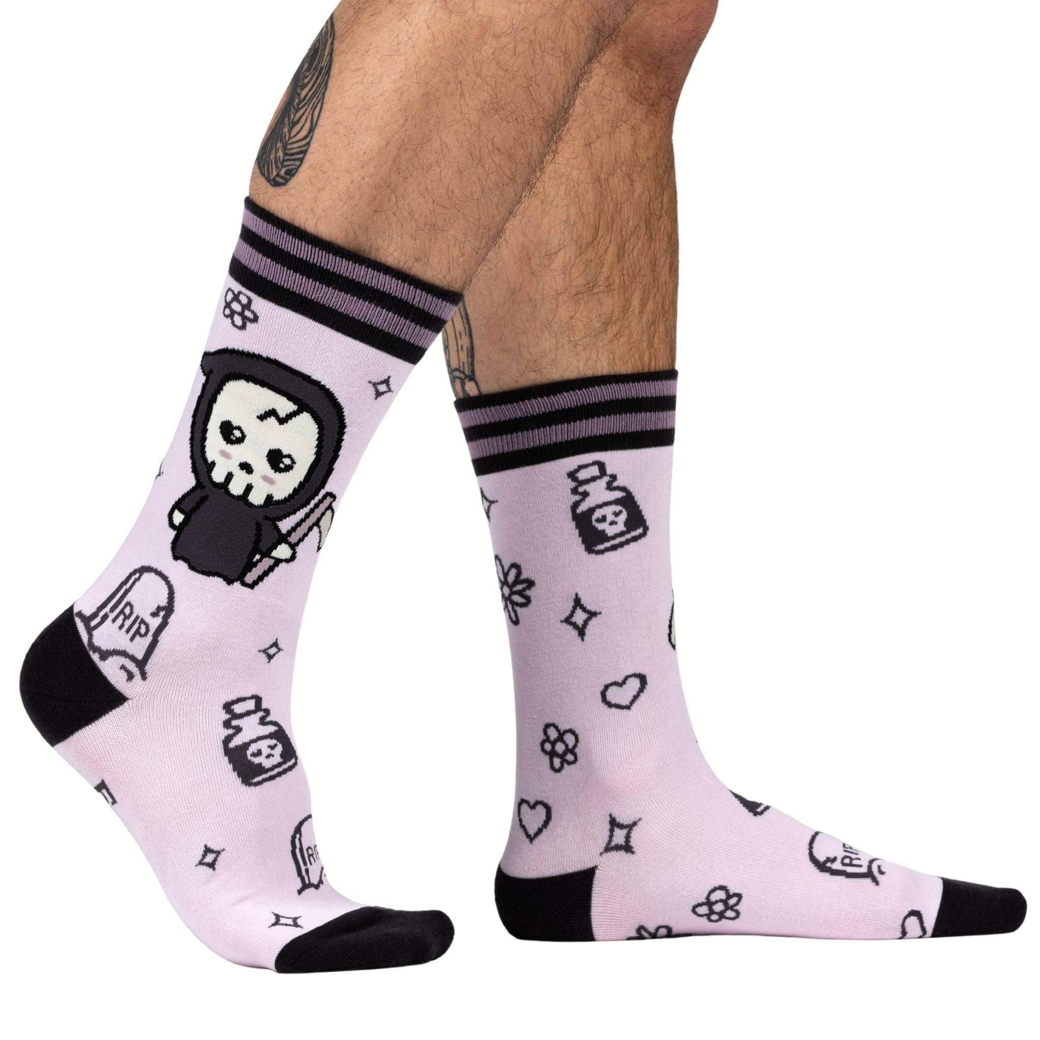 Pastel Goth Grim Reaper Socks