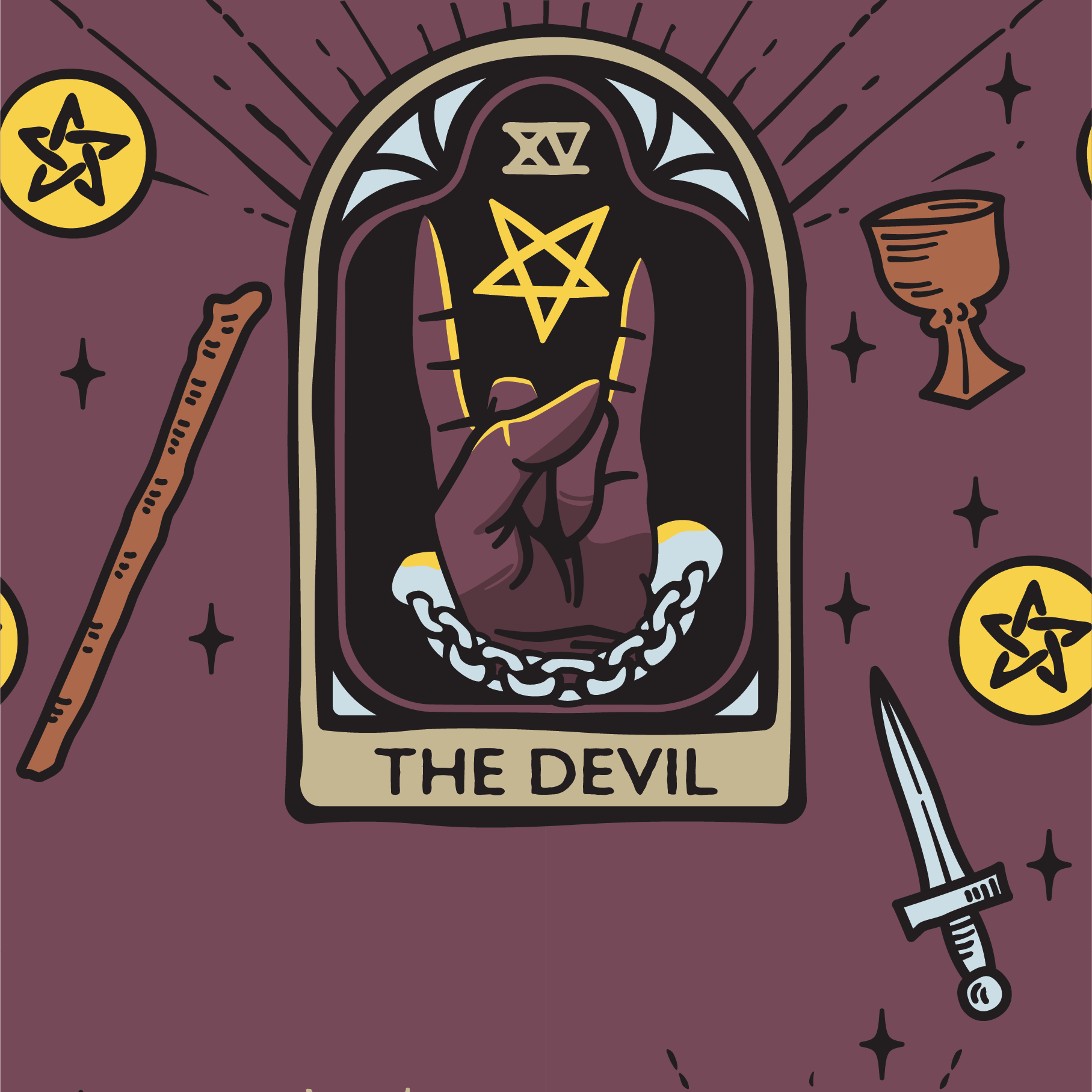 The Devil Tarot Nouveau Socks
