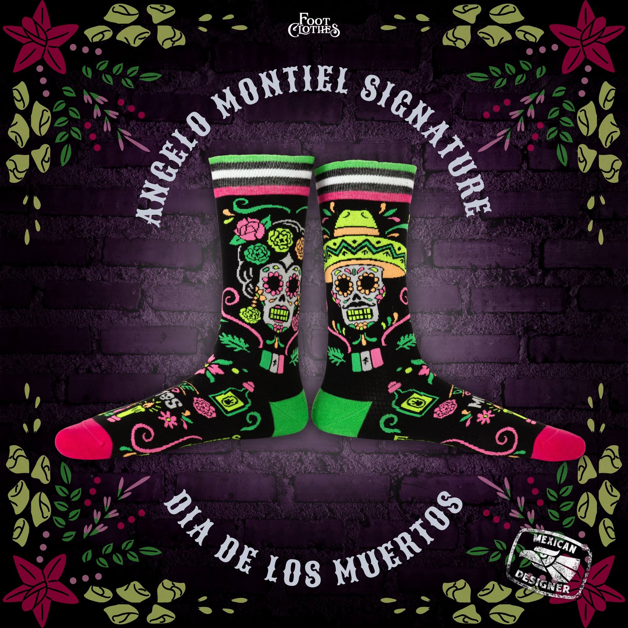 Angelo Montiel Signature Dia de Los Muertos Socks