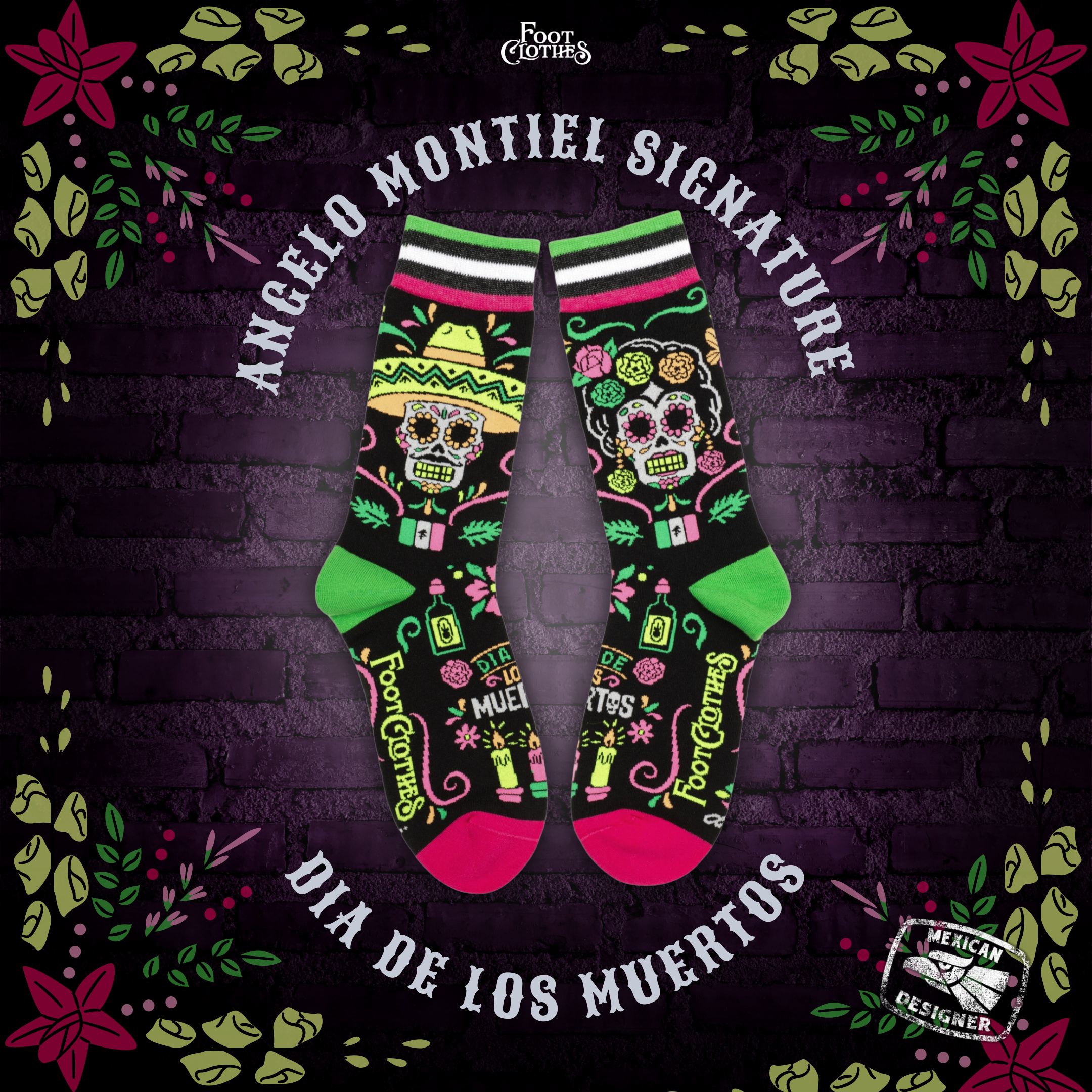Angelo Montiel Signature Dia de Los Muertos Socks