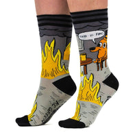 This is Fine: Noir Edition Socks