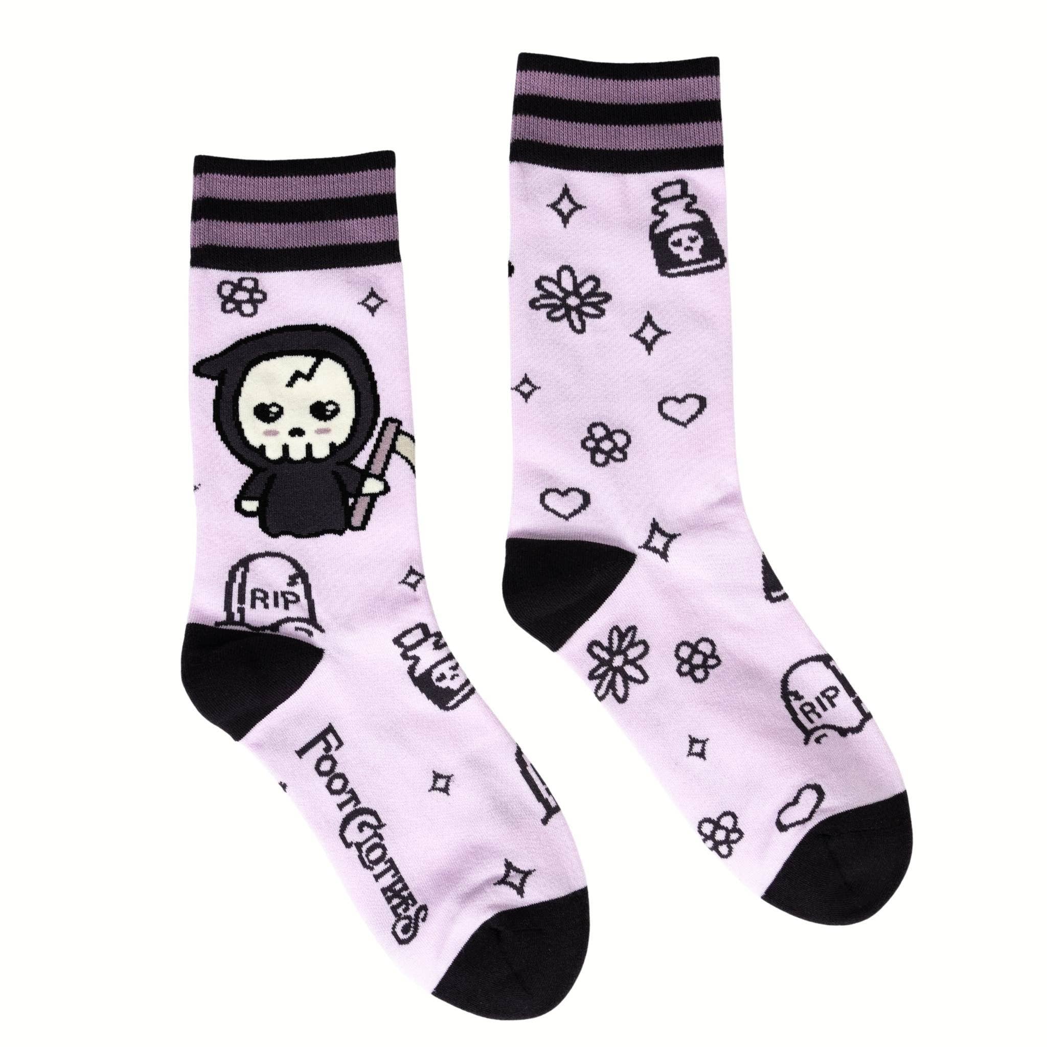 Pastel Goth Grim Reaper Socks