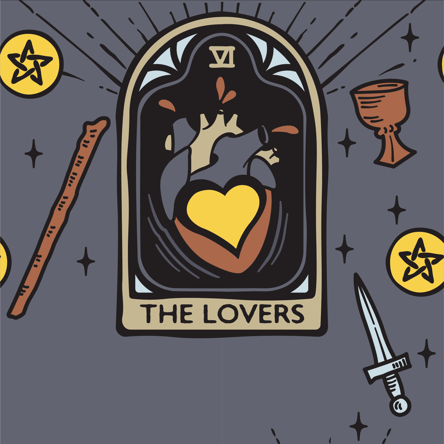 The Lovers Tarot Nouveau Socks