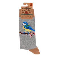 Blue Tit Socks - Robert E Fuller