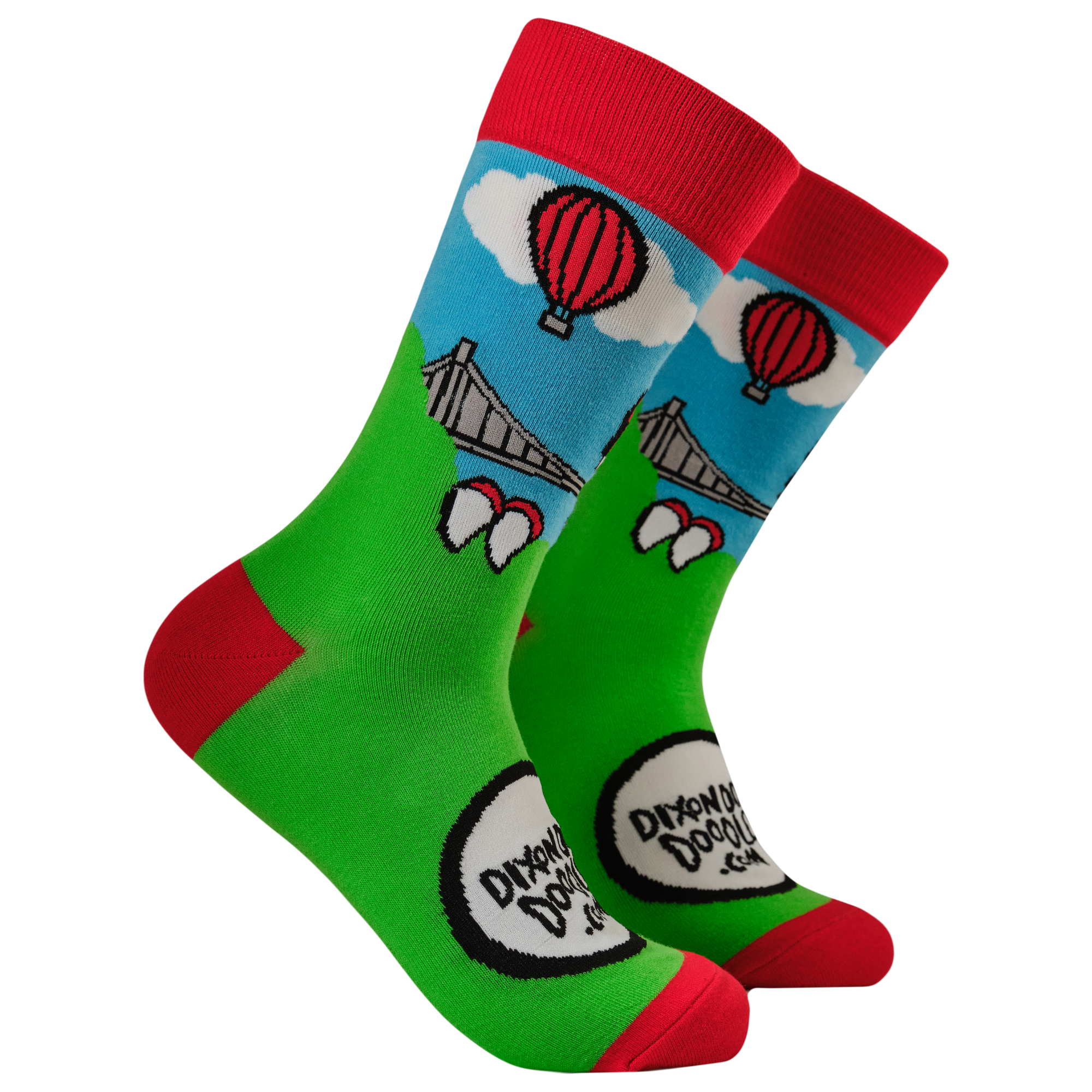 Dixon Does Doodles - Bristol Dino Bridge Socks