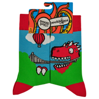 Dixon Does Doodles - Bristol Dino Bridge Socks (XS-SIZE)