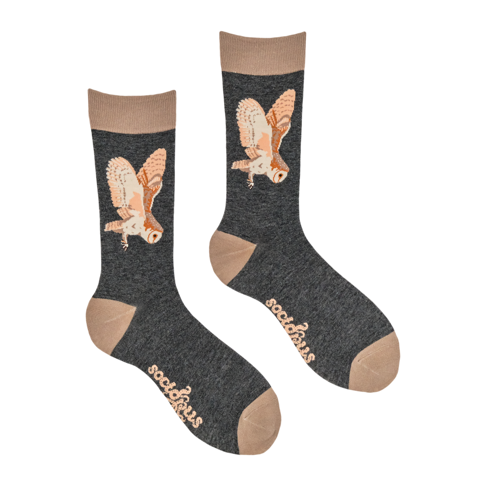 Owl Socks - Barn Owl on Silent Wings