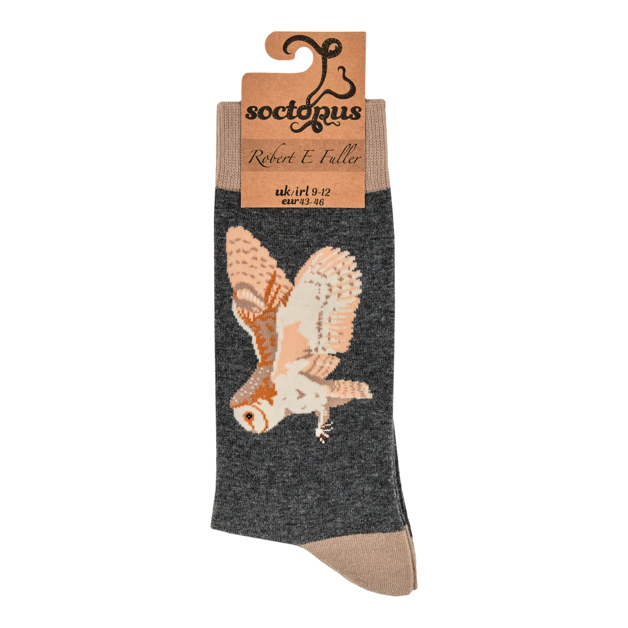 Owl Socks - Barn Owl on Silent Wings