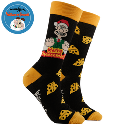 Merry Cheesemas Socks - Wallace and Gromit
