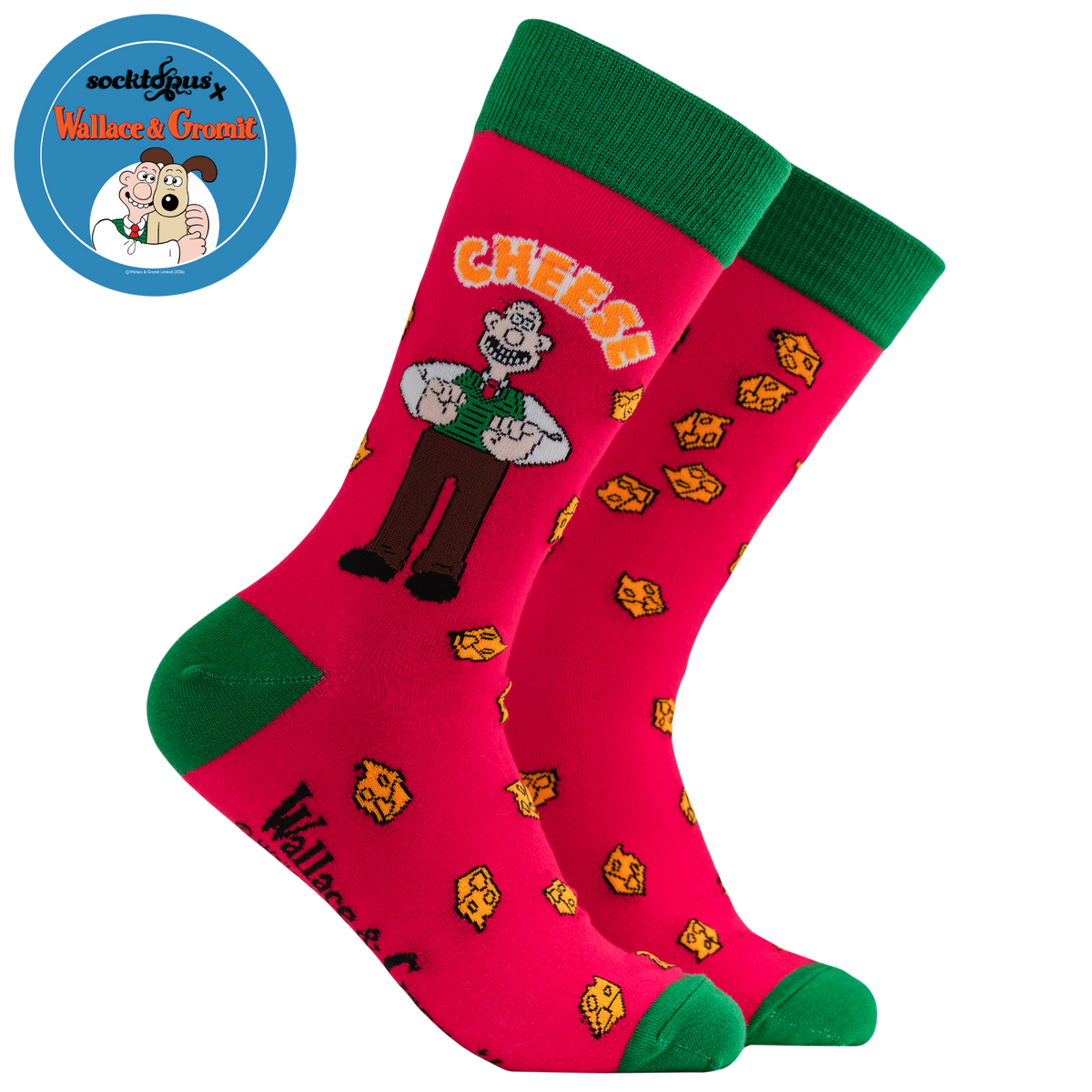 Wallace Cheese Socks - Wallace and Gromit