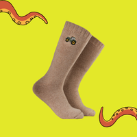 Tractor Embroidered Boot Socks