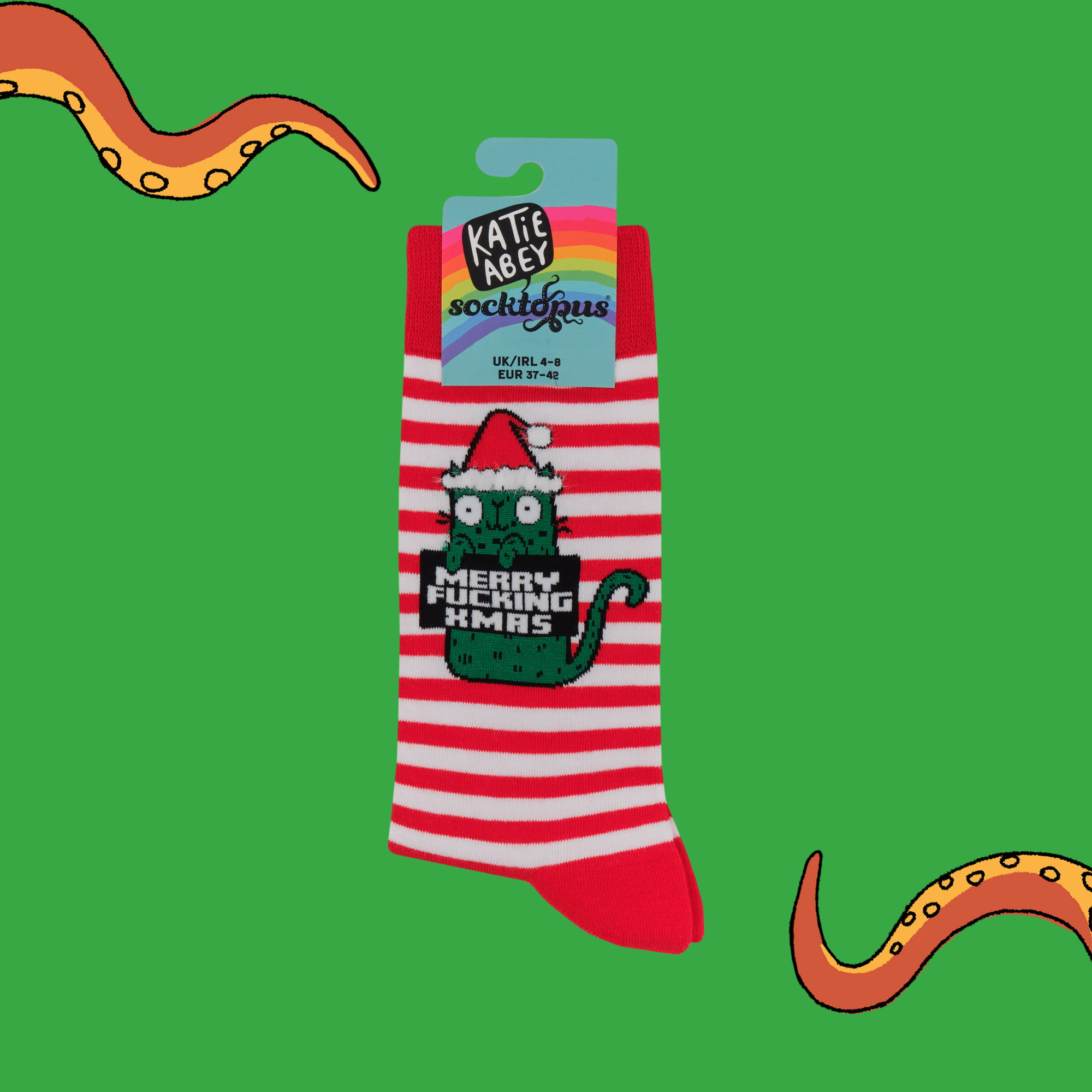 Merry Fucking XMAS Socks - Socktopus X Katie Abey