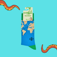 World Map Bamboo Socks