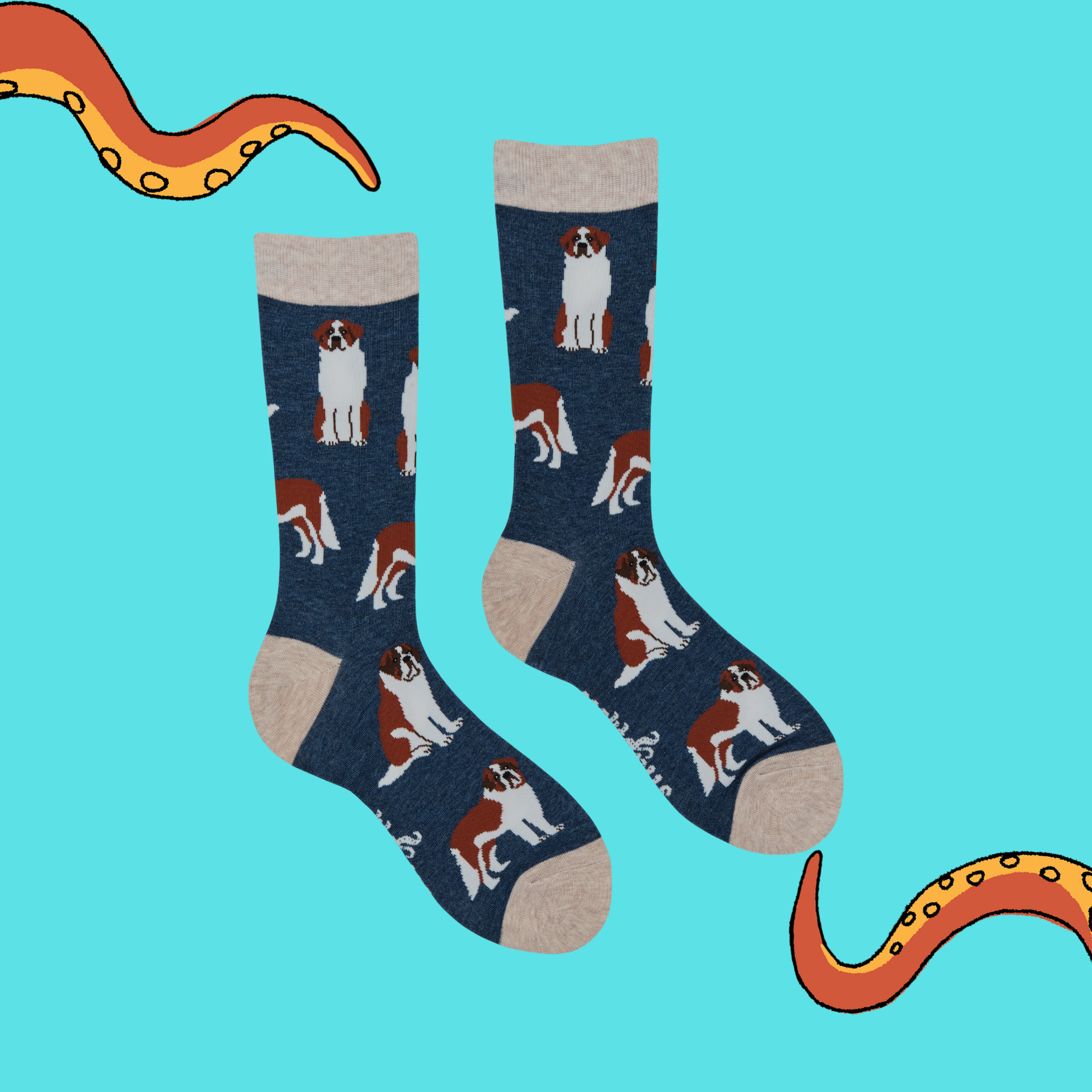 Saint Bernard Dog Socks - Oh When The Saints!