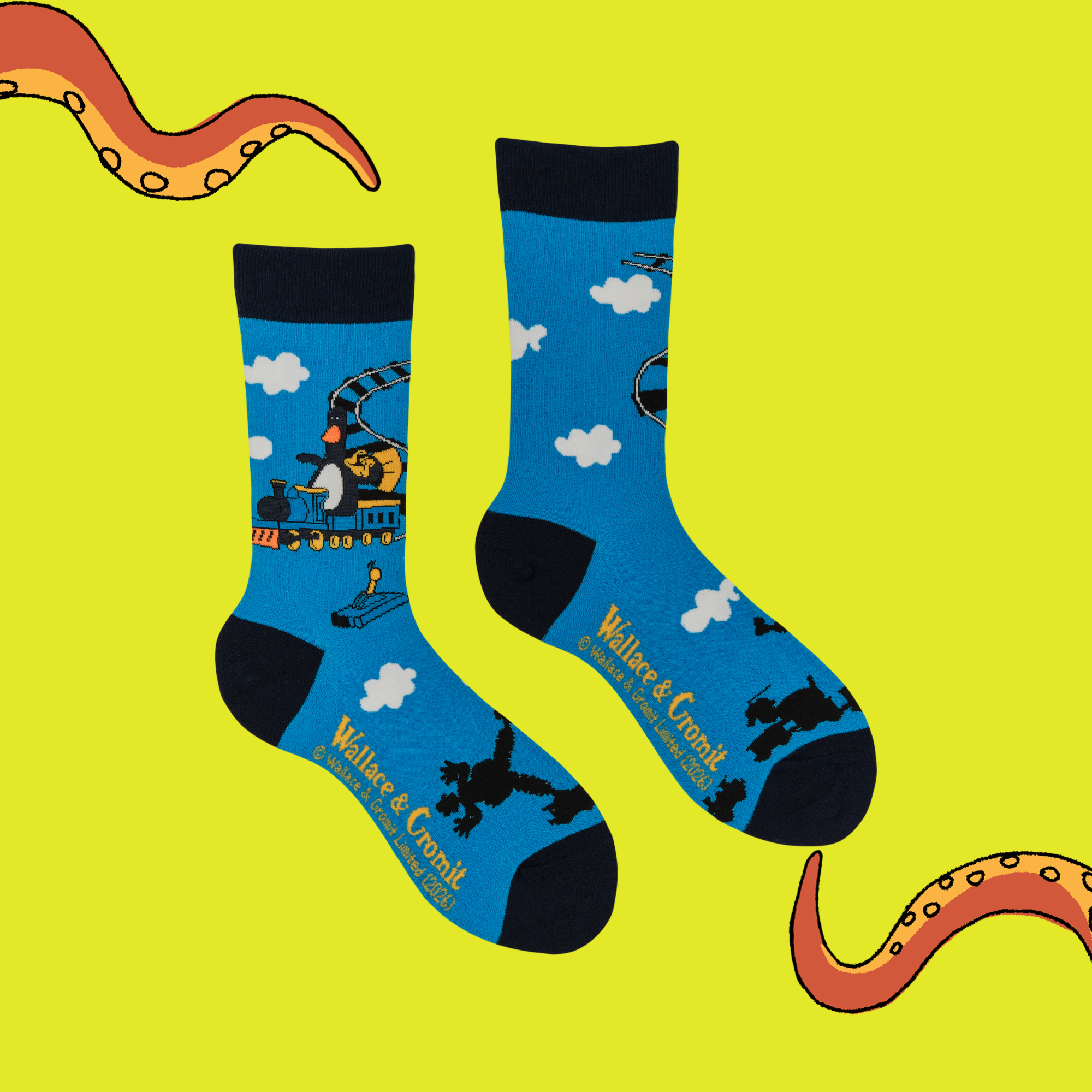 Feather's Train Socks - Wallace and Gromit