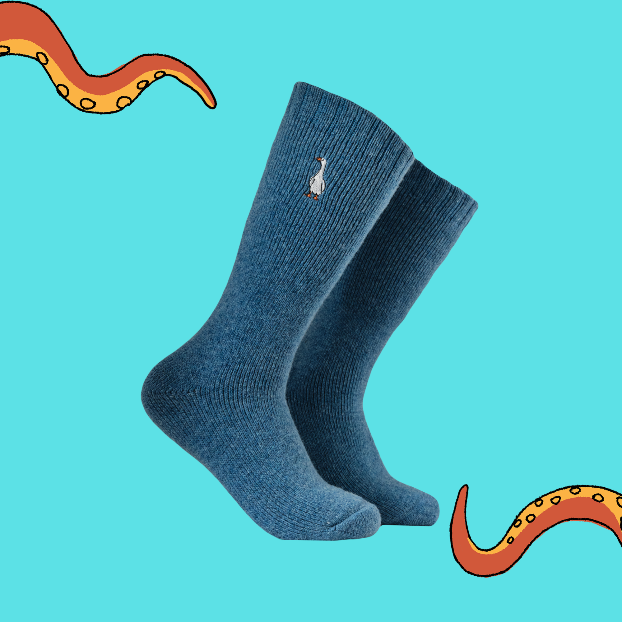 Goose Embroidered Boot Socks