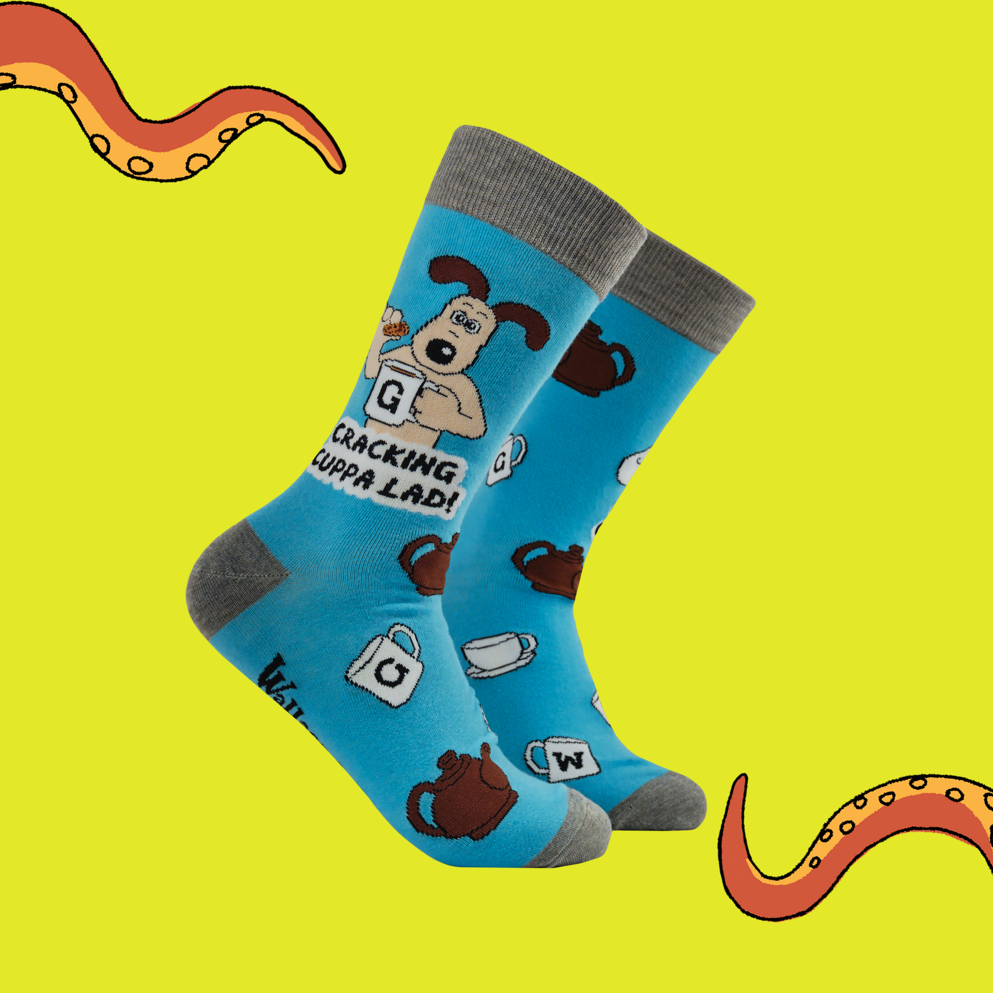Cracking Cuppa Lad Socks - Wallace and Gromit