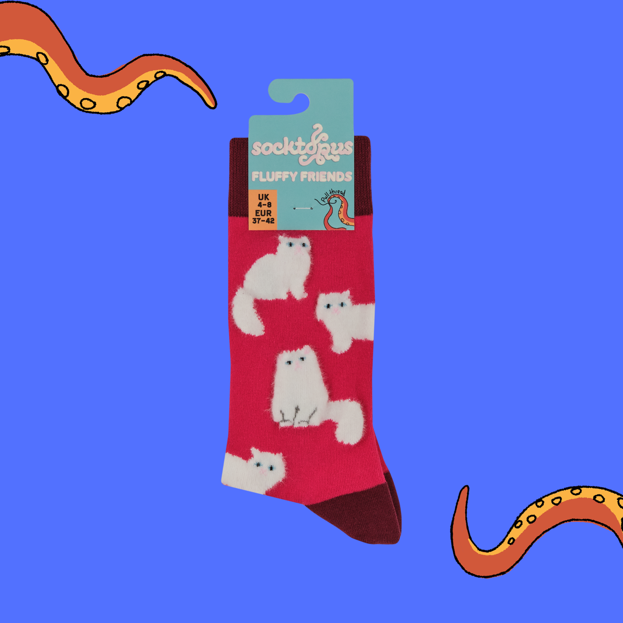 Fluffy White Cats Socks