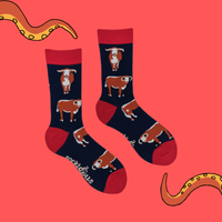 Longhorn Cow Socks - Horn To Be Wild