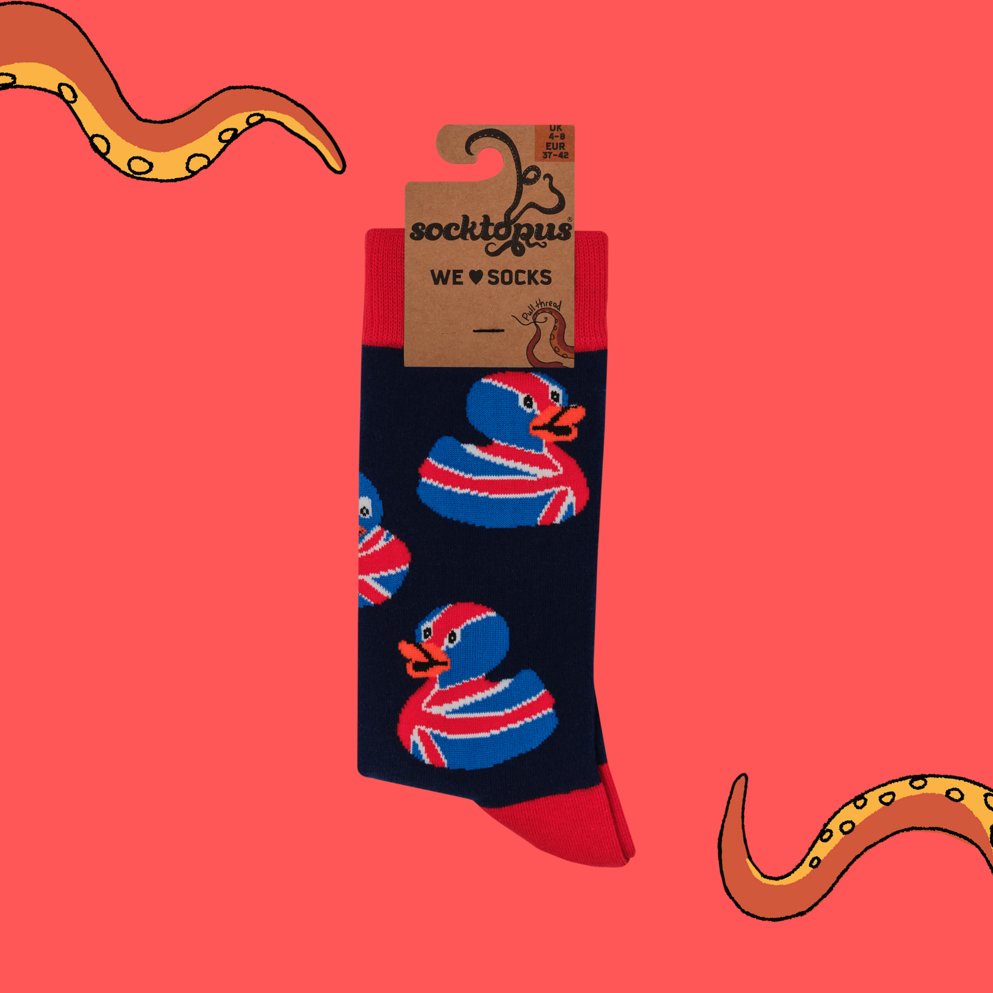 Union Jack Rubber Duck Socks