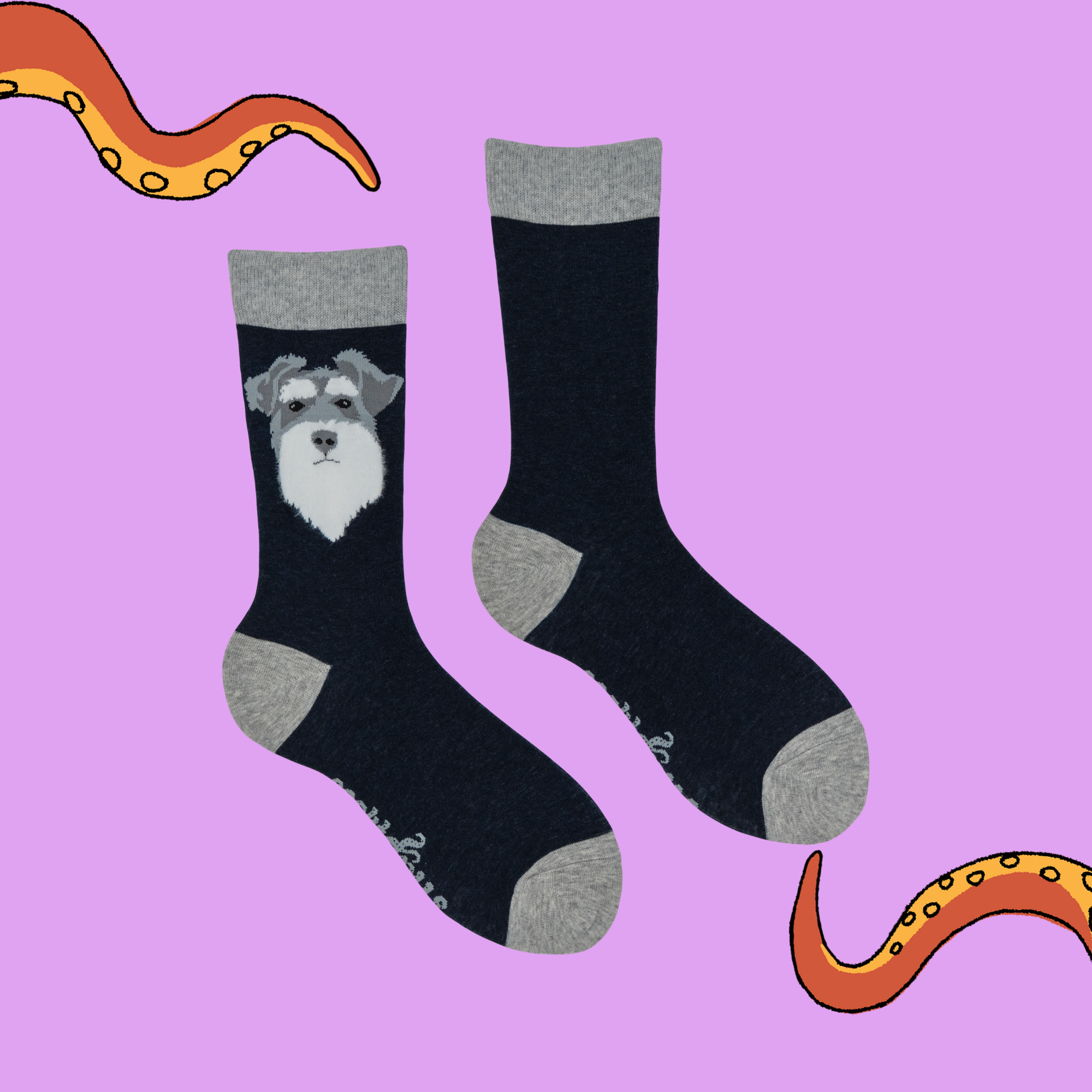 Fluffy Wowza Schnauzer Socks
