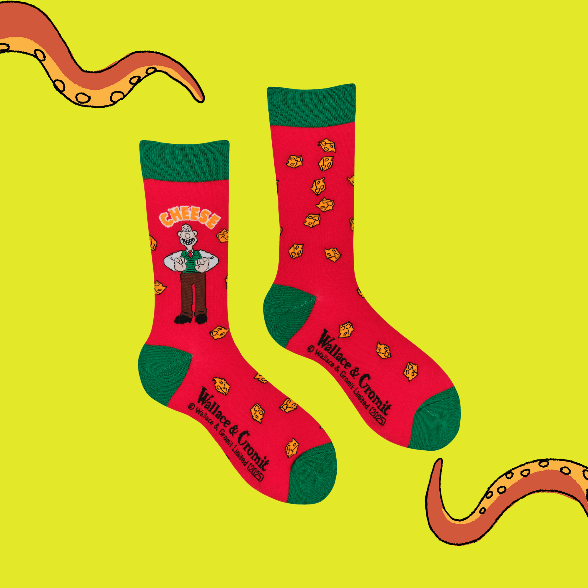 Wallace Cheese Socks - Wallace and Gromit