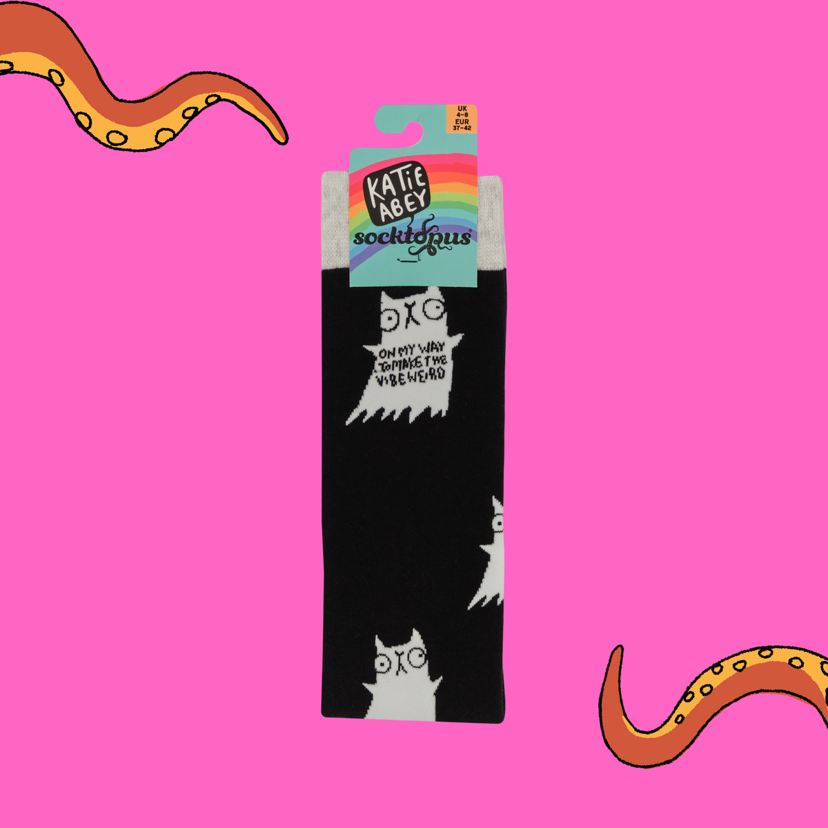 On My Way to Make the Vibe Weird Knee High Socks - Socktopus X Katie Abey