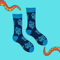Octopus Bamboo Socks - Octoblue