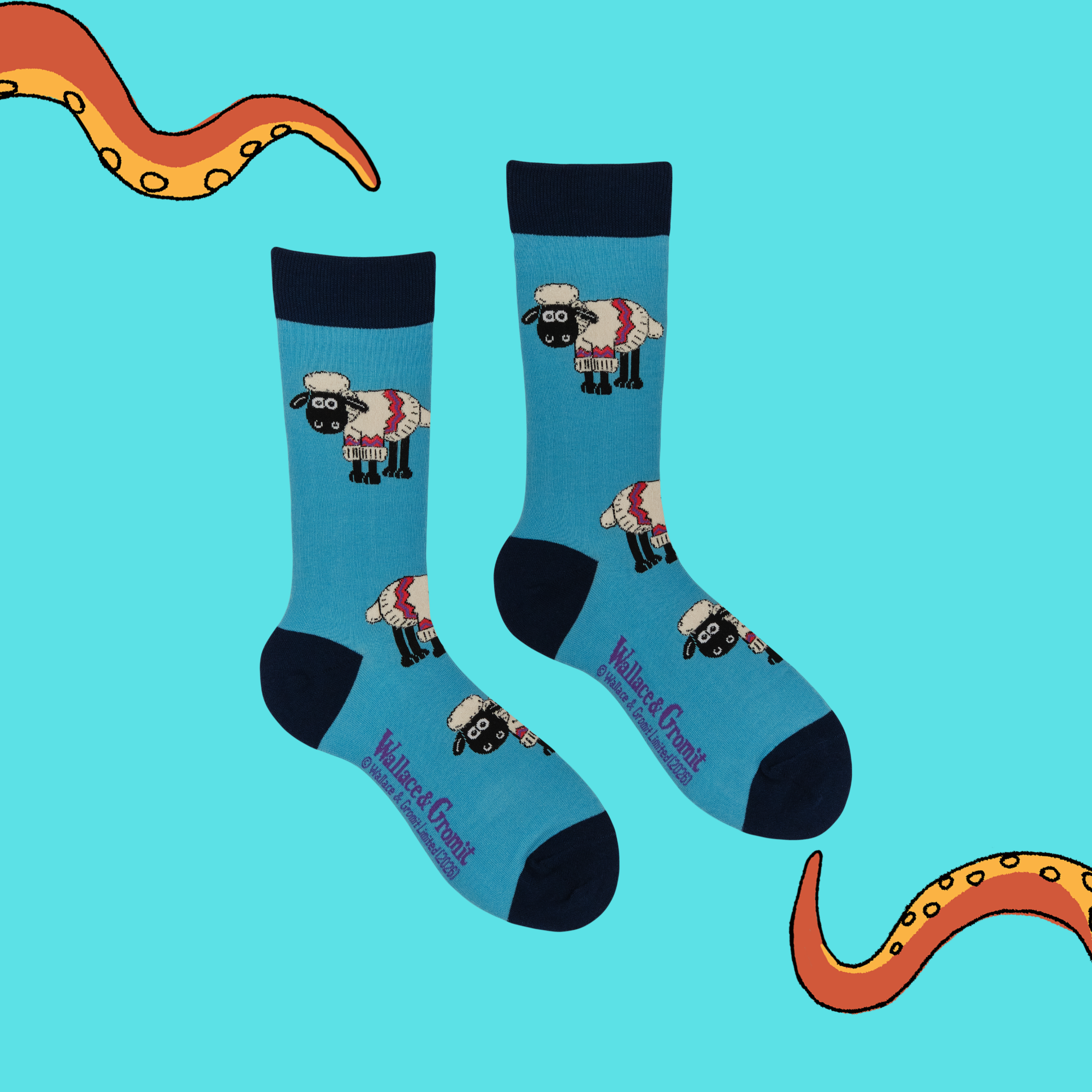 Fluffy Shaun the Sheep Socks - Wallace and Gromit