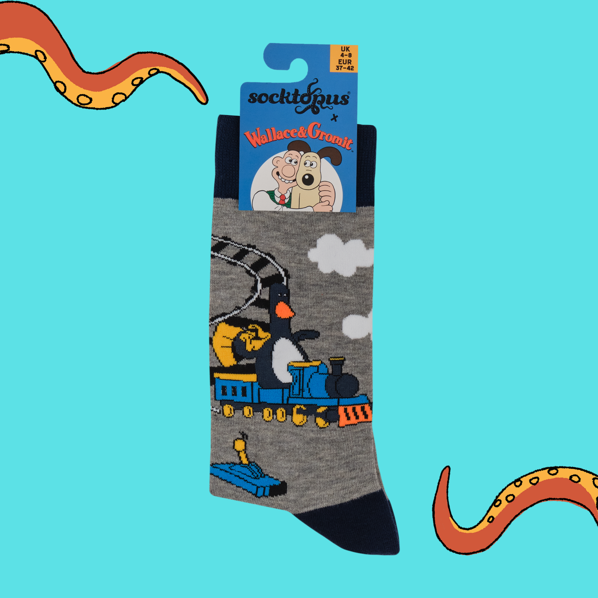 Feather's Train Socks - Wallace and Gromit