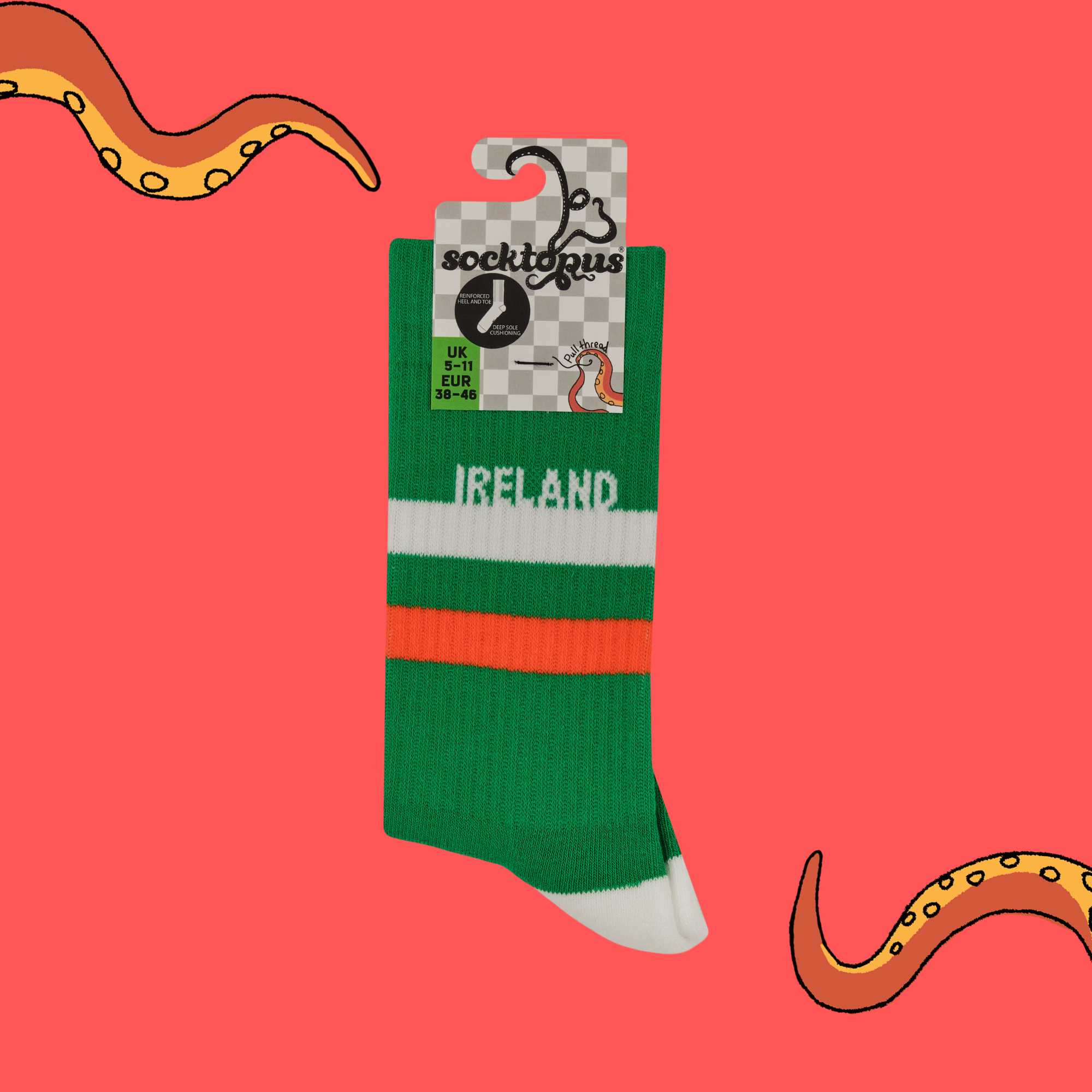 Ireland Retro Sports Athletic Socks