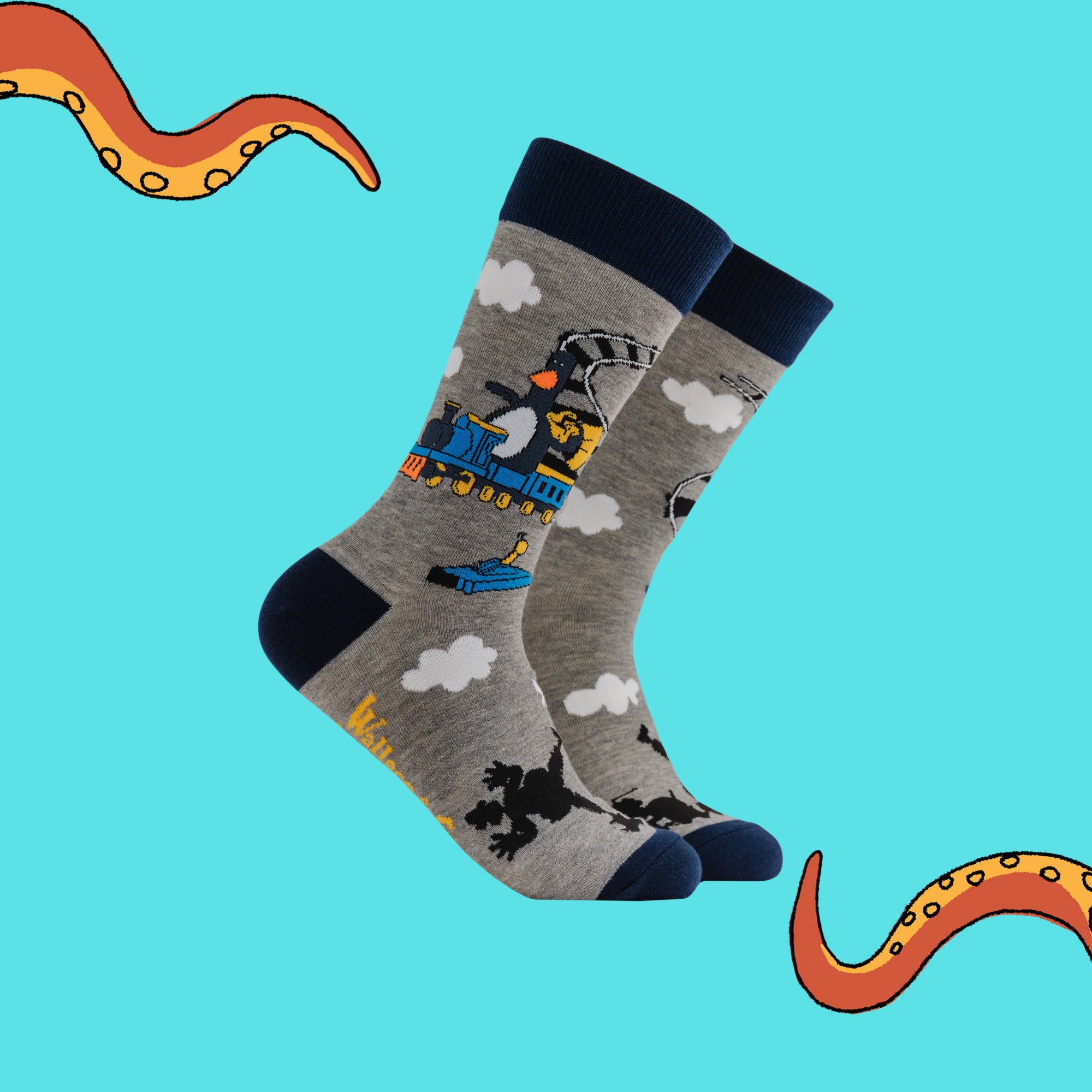 Feather's Train Socks - Wallace and Gromit