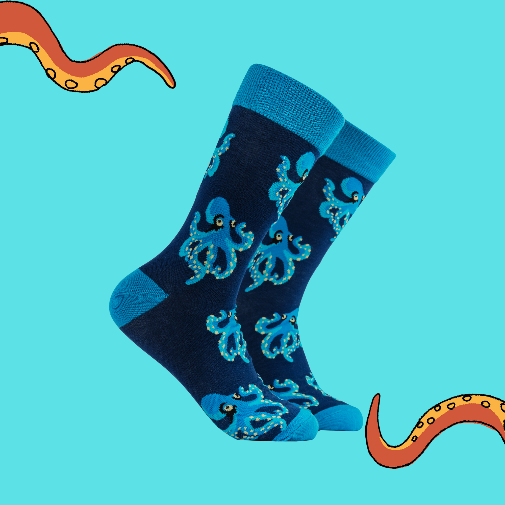 Octopus Bamboo Socks - Octoblue