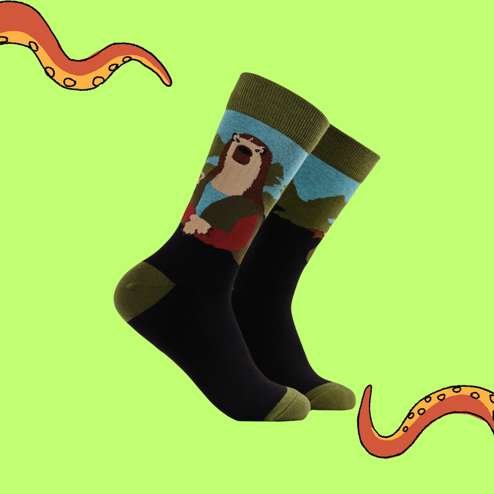 Capybara Mona Lisa Socks - I Louvre Capybaras
