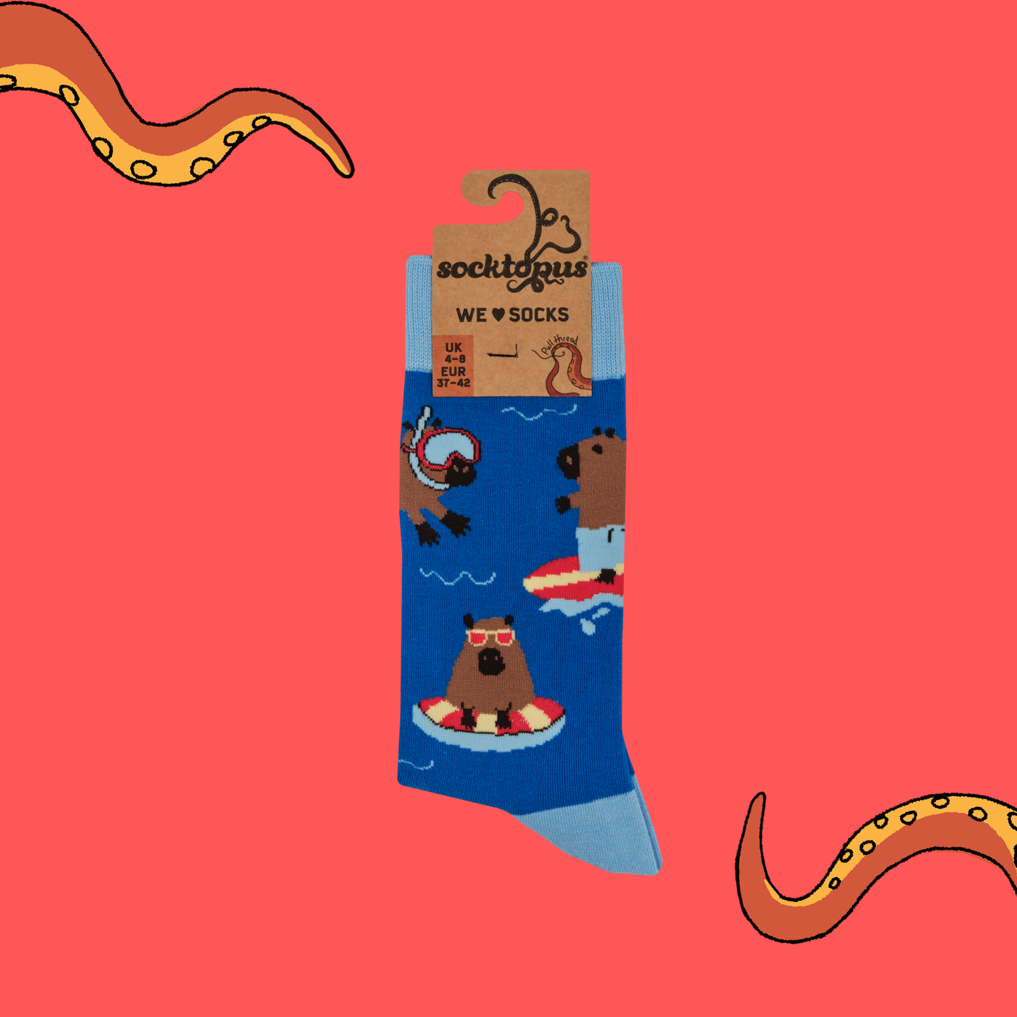 Summer Holiday Capybara Socks - Cappy Holidays